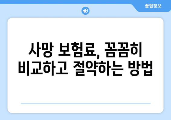 나에게 맞는 사망 보험 찾기| 🏆  추천 사이트 비교 & 가입 가이드 | 사망 보험, 보험료 비교, 보장 분석