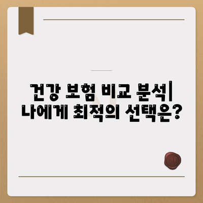 나에게 맞는 건강 보험 찾기| 추천 가이드 & 비교 분석 | 건강보험, 보험 추천, 비교, 가입