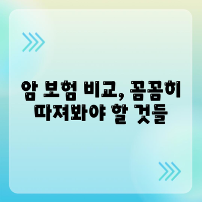 암 보험 가입, 나에게 꼭 맞는 조건은? | 암 보험 비교, 가입 전 확인 사항, 보장 범위