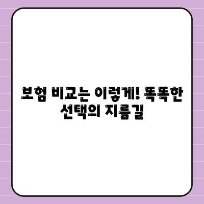 나에게 맞는 생명 보험 상품 찾기 | 보장 분석, 비교견적, 추천 팁