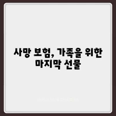 사망 보험으로 나의 소중한 사람들을 지켜주세요| 사망 보장 핵심 가이드 | 보험, 사망보험, 가족보호, 비용, 혜택