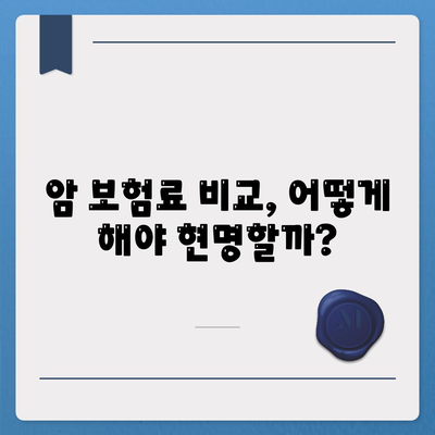 암 보험료 비교 가이드| 나에게 맞는 보장 찾기 | 암 보험, 보험료 비교, 보험 추천