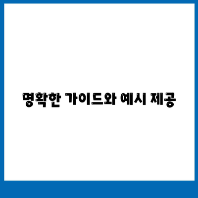 명확한 가이드와 예시 제공