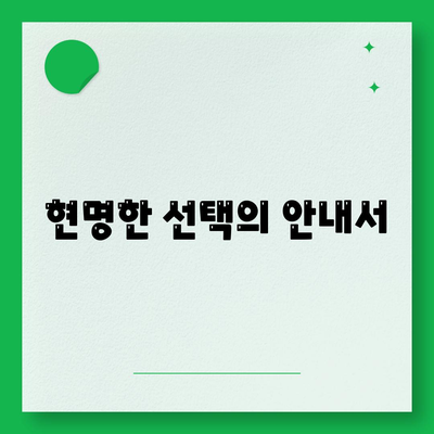 현명한 선택의 안내서