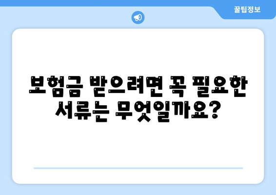 생명 보험금 청구, 궁금한 모든 것! | 보험금 지급 절차, 필요 서류, 유의 사항, 성공적인 청구 가이드