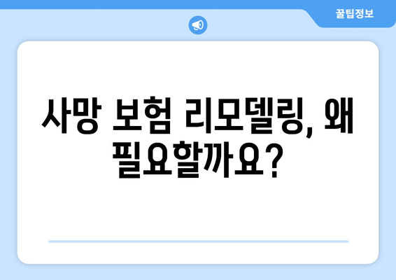 사망 보험 리모델링 가이드| 나에게 꼭 맞는 보장 설계 | 보험 리모델링, 사망 보험, 보험 분석, 보장 강화