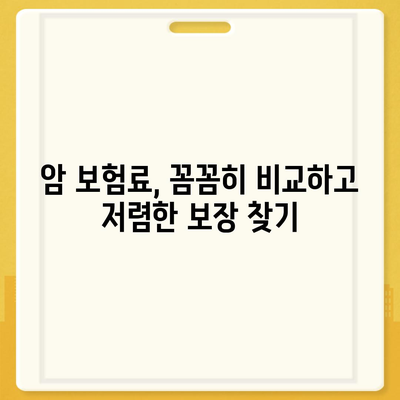 암 보험료 비교분석| 나에게 맞는 보장 찾기 | 암보험, 보험료 비교, 보험 가입 팁