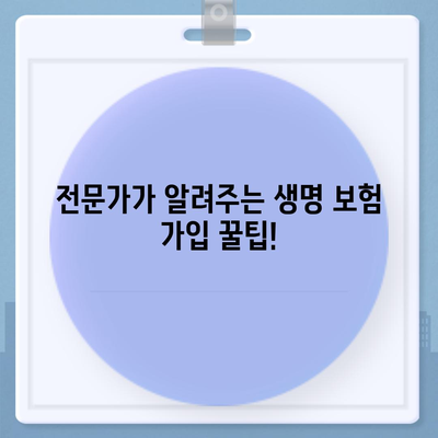 생명 보험 가입, 나에게 맞는 조건 알아보기 | 보험료, 가입 자격, 보장 범위, 추천 팁