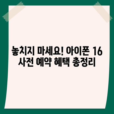 아이폰 16 국내 출시 전 사전 예약 일정