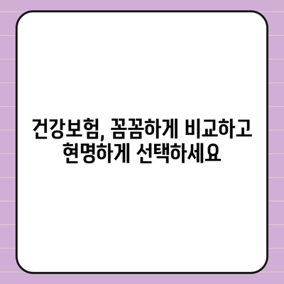 나에게 맞는 건강 보험사 찾기| 추천 가이드 & 비교 분석 | 건강보험, 보험료, 보장, 비교, 추천