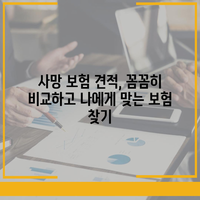 사망 보험 견적 비교 & 추천| 나에게 맞는 보험 찾기 | 보험료, 보장, 비교 사이트, 추천