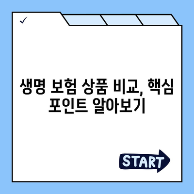 나에게 맞는 생명 보험 상품 찾기| 핵심 비교 가이드 | 보험료, 보장, 종류, 추천