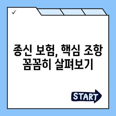 종신 보험 약관 완벽 분석| 핵심 조항 이해하기 | 보장 내용, 특징, 비교 가이드