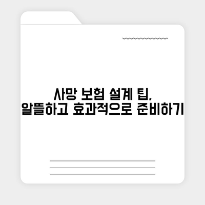 나에게 맞는 사망 보험 설계 가이드| 필요한 보장 꼼꼼히 따져보기 | 사망 보험, 보장 분석, 설계 팁