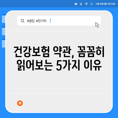 건강보험 약관 완벽 분석| 내 보장 꼼꼼히 확인하기 | 건강보험, 보장내용, 약관분석, 보험금청구