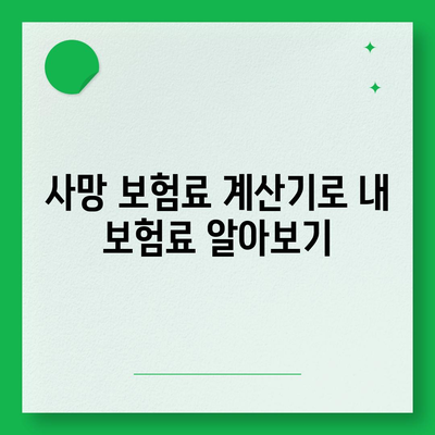 사망 보험료 비교 가이드| 나에게 맞는 보험 찾기 | 보험료 계산, 보장 범위, 추천 상품