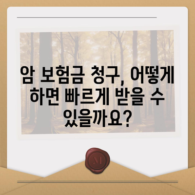 암 보험금 청구, 꼭 알아야 할 정보와 절차 | 암 보험, 보험금 지급, 서류 준비, 청구 방법