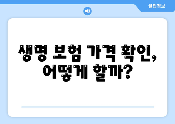 생명 보험 가격 확인 방법과 저렴하게 가입하는 팁 | 생명 보험, 가격 비교, 가입 가이드