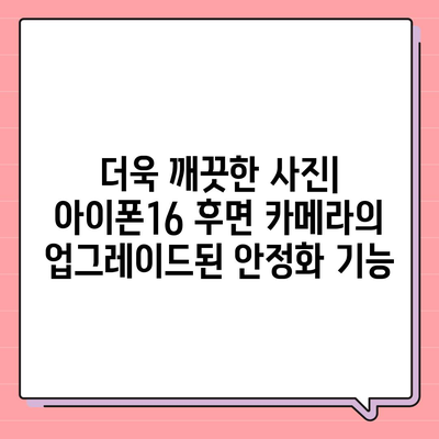 아이폰16 후면 카메라, 새롭게 추가된 광학 이미지 안정화로 선명한 사진