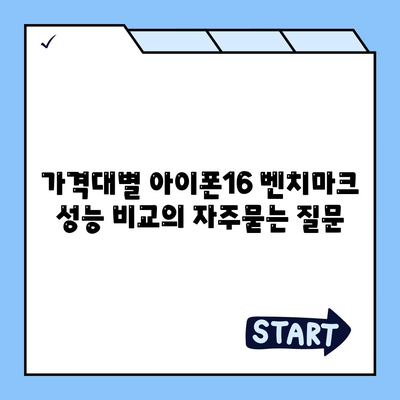 가격대별 아이폰16 벤치마크 성능 비교