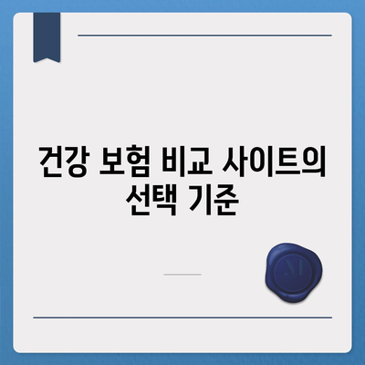 2024년 건강 보험 비교 사이트 활용 방법 | 건강 보장, 보험 선택, 비용 절감"