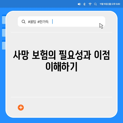 사망 보험 가이드| 필수 팁과 유용한 정보 총정리 | 보험, 재정 계획, 유언 작성