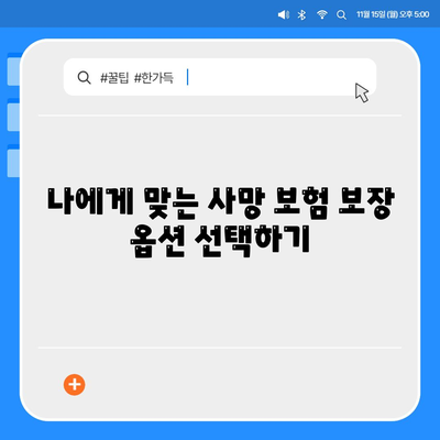 사망 보험 가격 비교 및 선택 가이드 | 보험, 재정 계획, 보장 옵션