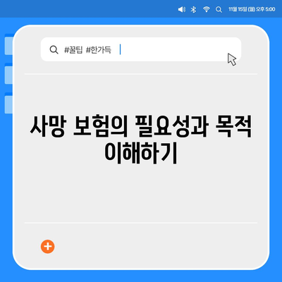 사망 보험 설계| 효과적으로 자산 보호하는 방법 | 보험, 재정 계획, 유족 보호