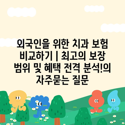 외국인을 위한 치과 보험 비교하기 | 최고의 보장 범위 및 혜택 전격 분석!