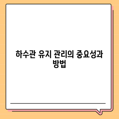 하수관 문제와 배상 책임 보험을 한 번에 해결하는 실용적 방법 | 하수관, 배상 책임, 보험 안내