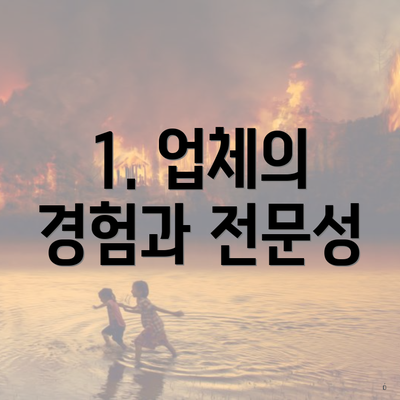 1. 업체의 경험과 전문성