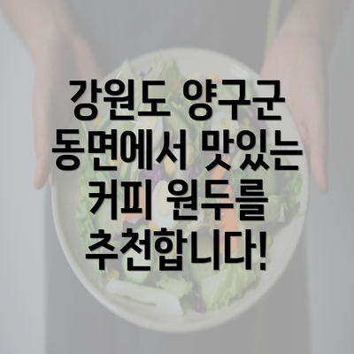 강원도 양구군 동면에서 맛있는 커피 원두를 추천합니다!