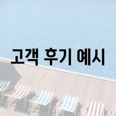 고객 후기 예시