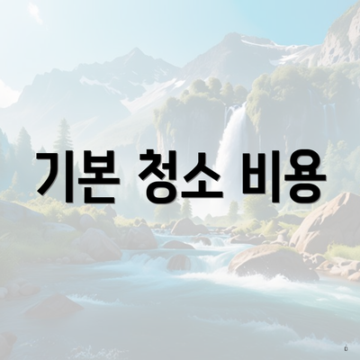 기본 청소 비용