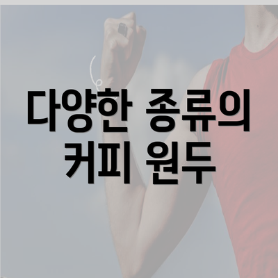 다양한 종류의 커피 원두