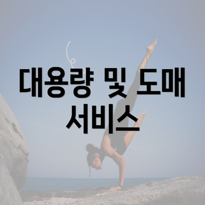 대용량 및 도매 서비스