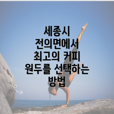 세종시 전의면에서 최고의 커피 원두를 선택하는 방법