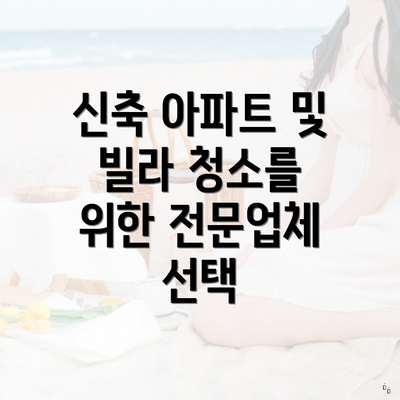 신축 아파트 및 빌라 청소를 위한 전문업체 선택