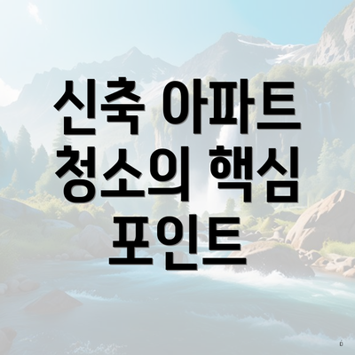 신축 아파트 청소의 핵심 포인트