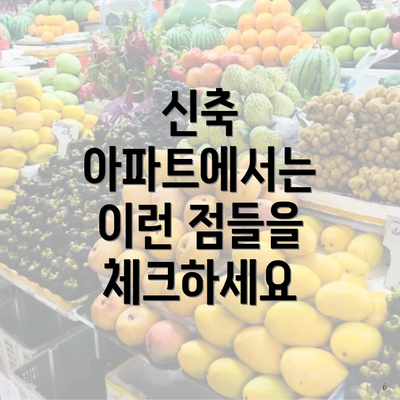 신축 아파트에서는 이런 점들을 체크하세요