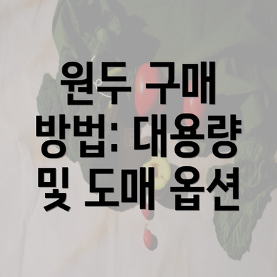 원두 구매 방법: 대용량 및 도매 옵션