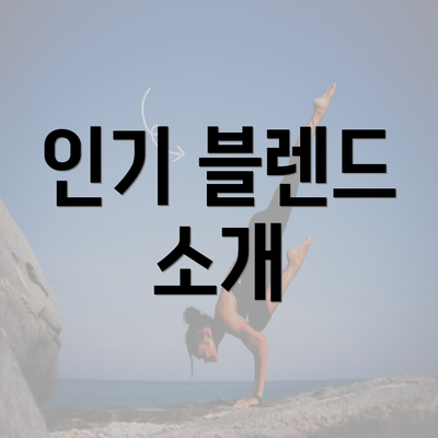 인기 블렌드 소개