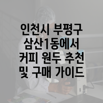 인천시 부평구 삼산1동에서 커피 원두 추천 및 구매 가이드