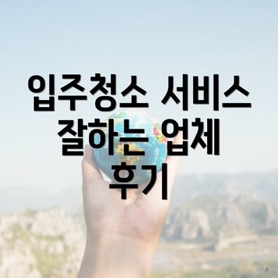 입주청소 서비스 잘하는 업체 후기