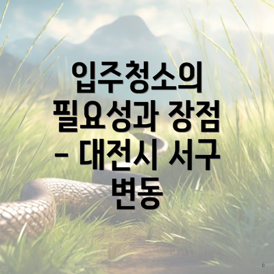 입주청소의 필요성과 장점 - 대전시 서구 변동