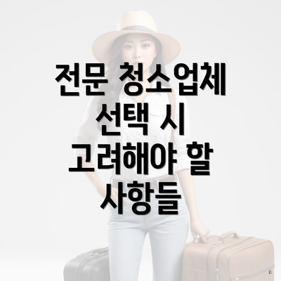 전문 청소업체 선택 시 고려해야 할 사항들