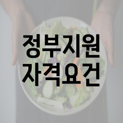 정부지원 자격요건