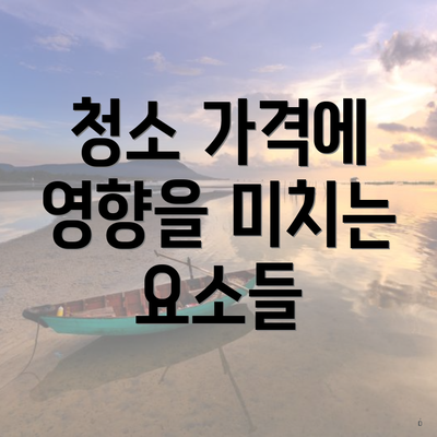 청소 가격에 영향을 미치는 요소들