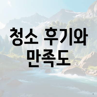 청소 후기와 만족도