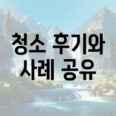 청소 후기와 사례 공유